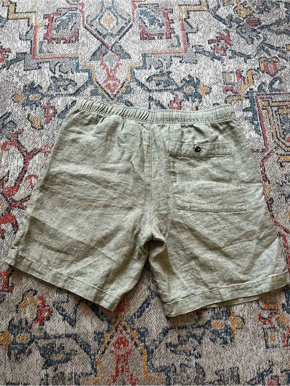 Banana Republic Olive Green Linen Drawstring Shorts Size M 100% Linen